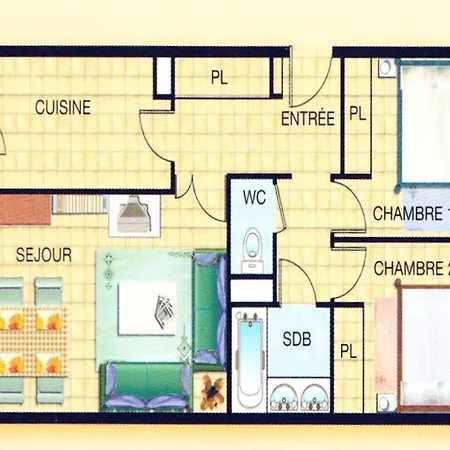 B014 Spacieux 2 Piscine Parking 4min Apartment *